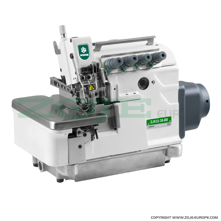ZOJE ZJ932-38-BD - 5-thread overlock (safety stitch) machine, light and medium materials, direct drive type needle bar, built-in AC Servo motor, needles positioning - machine head - 1 5-thread overlock (safety stitch) machine, light and medium materials, direct drive type needle bar, built-in AC Servo motor, needles positioning - machine head