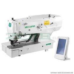 Electronic buttonhole machine with clamp for buttonholes up to 120 mm length - machine head