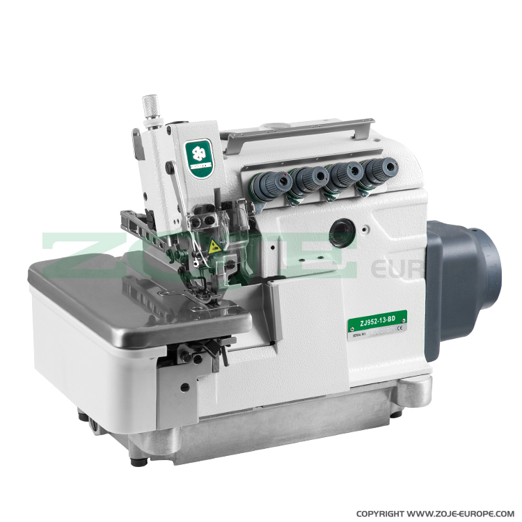 ZOJE ZJ952-13-BD - 4-thread overlock (safety stitch) machine, light and medium materials, direct drive type needle bar, built-in AC Servo motor, needles positioning - machine head - 1 4-thread overlock (safety stitch) machine, light and medium materials, direct drive type needle bar, built-in AC Servo motor, needles positioning - machine head
