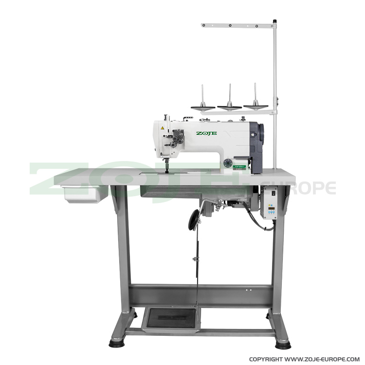 ZOJE ZJ8720A-5 SET - 2- needle lockstitch machine for medium and heavy materials, large hooks, with energy-saving AC Servo motor - complete sewing machine - 1 2- needle lockstitch machine for medium and heavy materials, large hooks, with energy-saving AC Servo motor - complete sewing machine