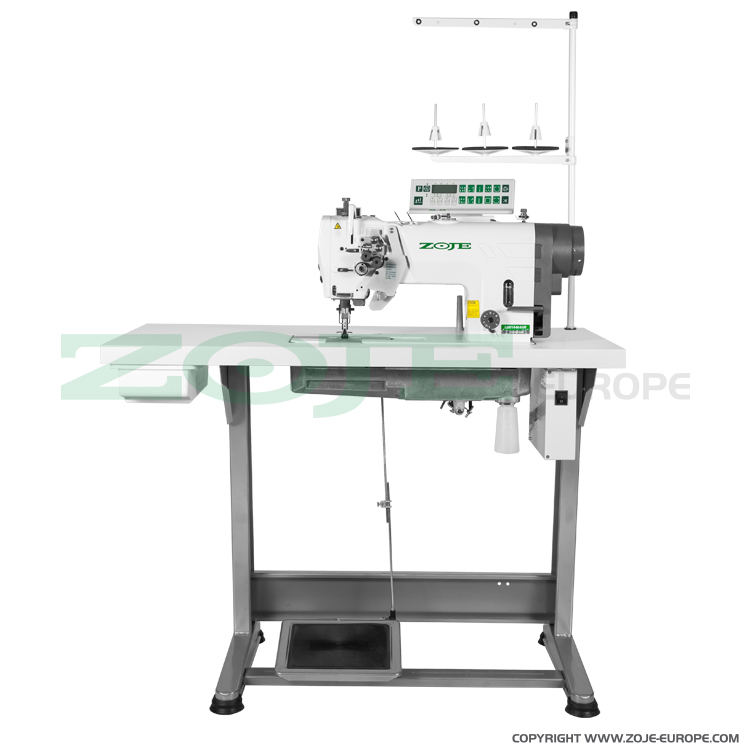2- needle automatic lockstitch machine for light and medium materials, with built-in AC Servo motor, split needles, large hooks - complete machine