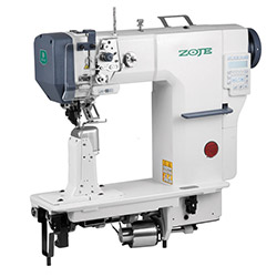 Zoje automatic post-bed lockstitch machine for medium and heavy material with bottom, needle and upper roller feed, with AC Servo motor - machine head