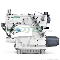 3-needle small cylinder bed coverstitch (interlock) machine with built-in AC Servo motor and automatic functions - machine head