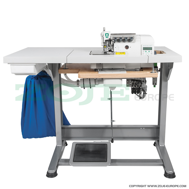 ZOJE ZJ953-13-PD3 SET - 4-thread automatic overlock (safety stitch) machine, light and medium materials, direct drive needle bar, built-in Servo motor and control box - complete - 1 4-thread automatic overlock (safety stitch) machine, light and medium materials, direct drive needle bar, built-in Servo motor and control box - complete