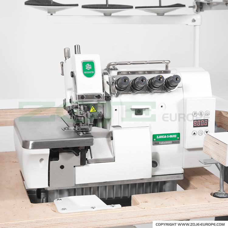 ZOJE ZJ893A-5-86 - 5-thread overlock (safety stitch) machine for heavy materials, mechatronic overlock machine with needles positioning - machine head - 1 5-thread overlock (safety stitch) machine for heavy materials, mechatronic overlock machine with needles positioning - machine head