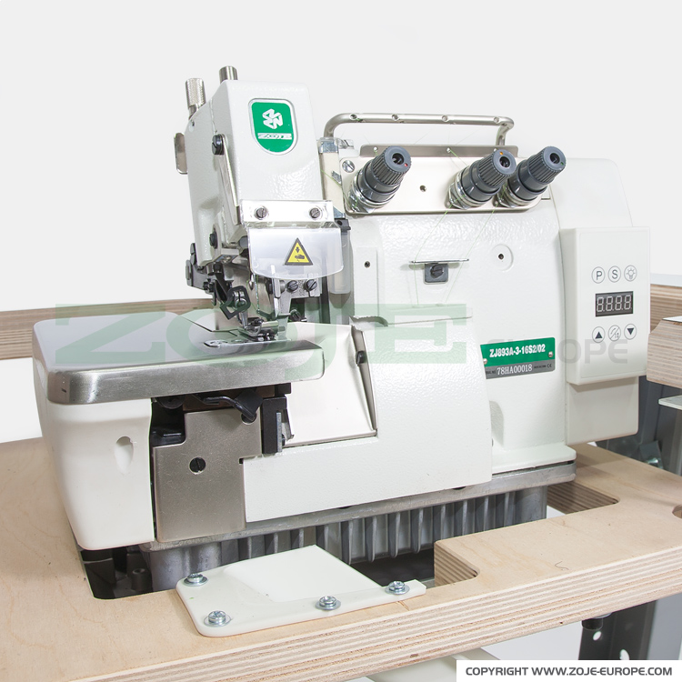 ZOJE ZJ893A-3-16S2 - 3-thread overlock machine for hemstitch on light and medium materials, mechatronic, and needle positioning - machine head - 1 3-thread overlock machine for hemstitch on light and medium materials, mechatronic, and needle positioning - machine head