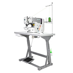 Automatic bartacking machine for heavy fabrics - complete sewing machine
