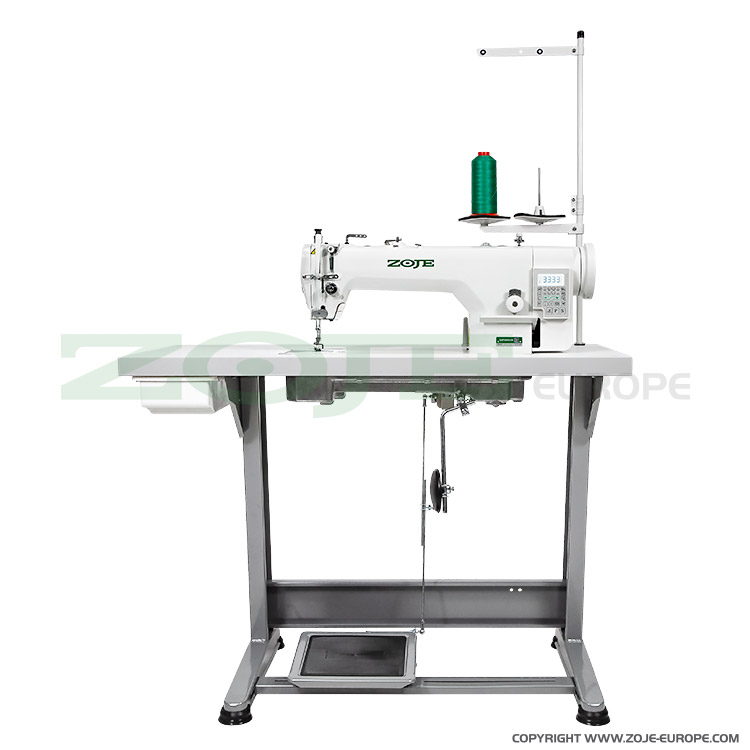 Automatic 1-needle lockstitch machine with a maximum stitch length 11 mm, for medium and heavy fabrics - complete sewing machine