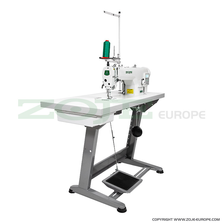 Automatic 1-needle lockstitch machine with a maximum stitch length 12 mm, for medium and heavy fabrics - complete sewing machine