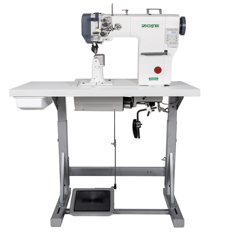 ZOJE ZJ9610SA-D3-M-3 SET - Automatic post-bed lockstitch machine for medium and heavy material with bottom, needle and upper roller feed, with AC Servo motor - complete machine - 1 Automatic post-bed lockstitch machine for medium and heavy material with bottom, needle and upper roller feed, with AC Servo motor - complete machine