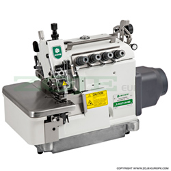 5-thread overlock (safety stitch) machine with top and bottom feed, for thin-medium materials, with built-in AC Servo motor, needles positioning - machine head