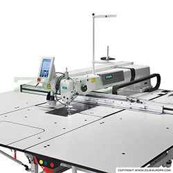 Pattern sewing machine for very big elements, with laser for cutting in every direction