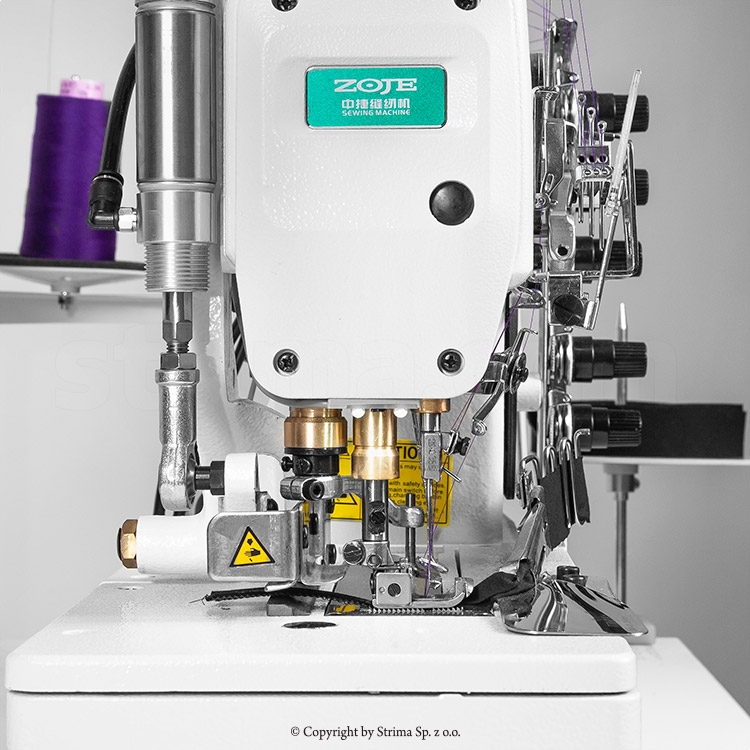 ZOJE C5000-356-02 SET+TZ 90000476 - 3-needle, 5-thread Interlock for light and medium fabrics with pneumatic belt cutting device - complete sewing machine - 3 3-needle, 5-thread Interlock for light and medium fabrics with pneumatic belt cutting device - complete sewing machine