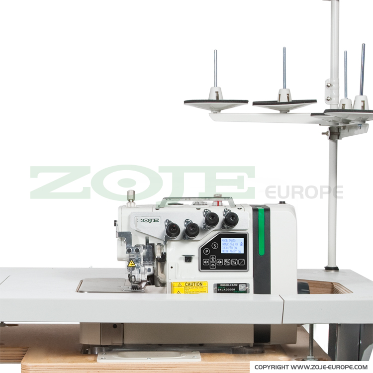 2-needle, 5-thread mechatronic overlock for light and medium materials with pneumatic cutting - machines head
