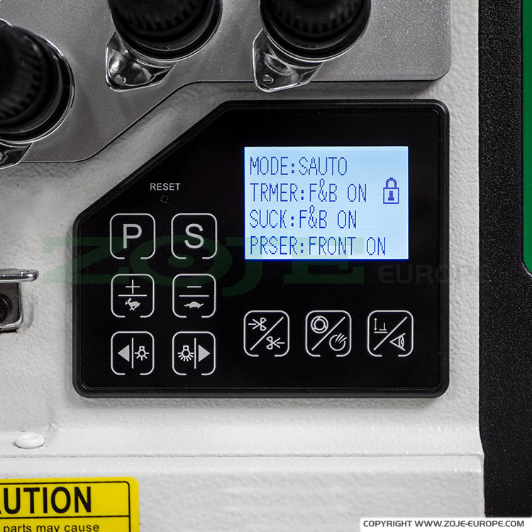 2-needle, 5-thread mechatronic overlock for light and medium materials with pneumatic cutting - complete sewing machine