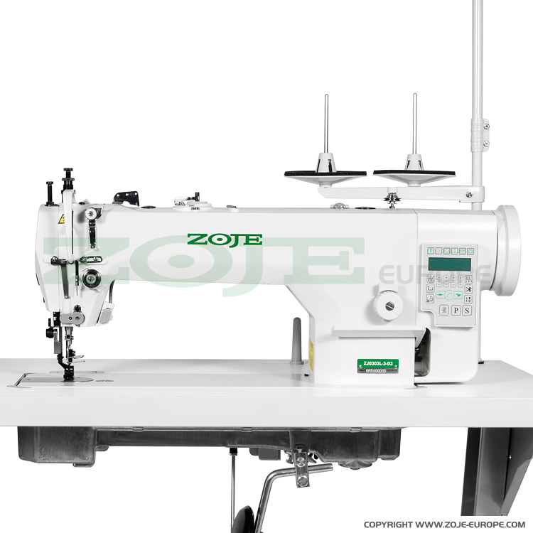 ZOJE ZJ0303L-3-D4 Z SET - Upholstery and leather lockstitch machine with built-in AC Servo motor and control box (Mechatronic), compound feed, large hook - complete machine - 1 Upholstery and leather lockstitch machine with built-in AC Servo motor and control box (Mechatronic), compound feed, large hook - complete machine