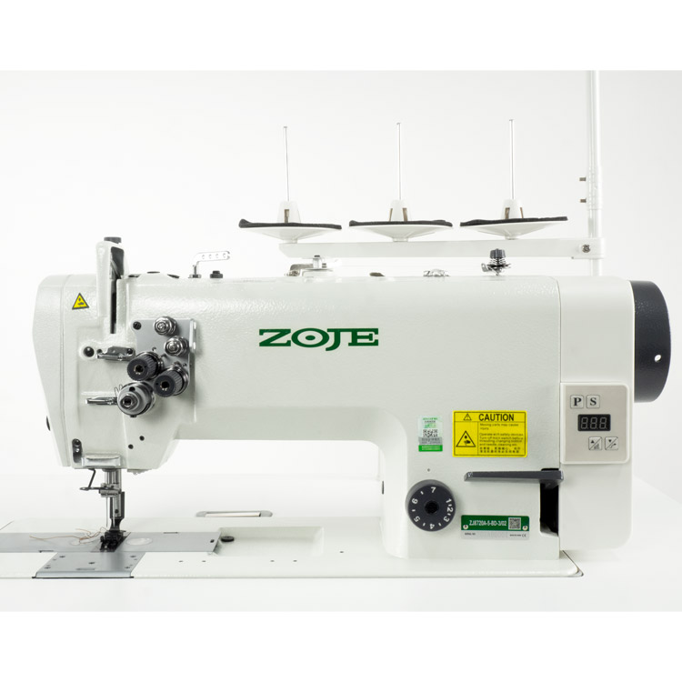 Two needle lockstitch machine for medium and heavy materials with large hooks and in-build AC Servo motor - set