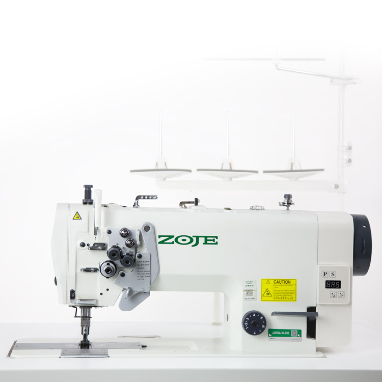 ZOJE ZJ8750A-BD - Two needle lockstitch sewing machine for light and medium materials with split needle bars, large hooks, in-build AC Servo motor - head - 1 Two needle lockstitch sewing machine for light and medium materials with split needle bars, large hooks, in-build AC Servo motor - head