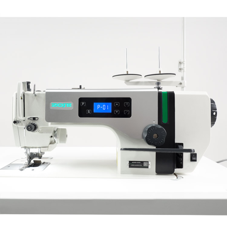 Lockstitch machine with side trimmer, for light and medium materials, with built-in AC Servo motor - complete sewing machine