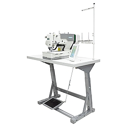 Electronic buttonhole machine with clamp for buttonholes up to 120 mm length - complete sewing machine