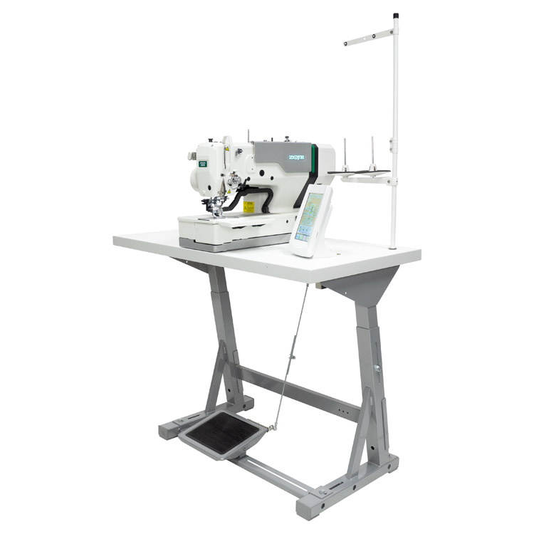 Electronic buttonhole machine with clamp for buttonholes up to 120 mm length - complete sewing machine