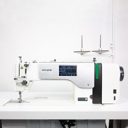 Automatic lockstitch machine with decorative stitch for light and medium materials, with built-in stepper motor and control - complete sewing machine