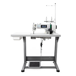 1-needle automatic lockstitch machine for medium and heavy materials with large hook and stitch length up to 7 mm - complete sewing machine