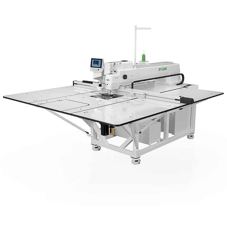 Pattern sewing machine for very big elements, with laser for cutting in every direction