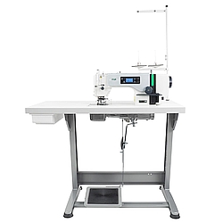 Automatic lockstitch machine with side trimmer and binder, for light and medium materials, with built-in AC Servo motor - complete sewing machine