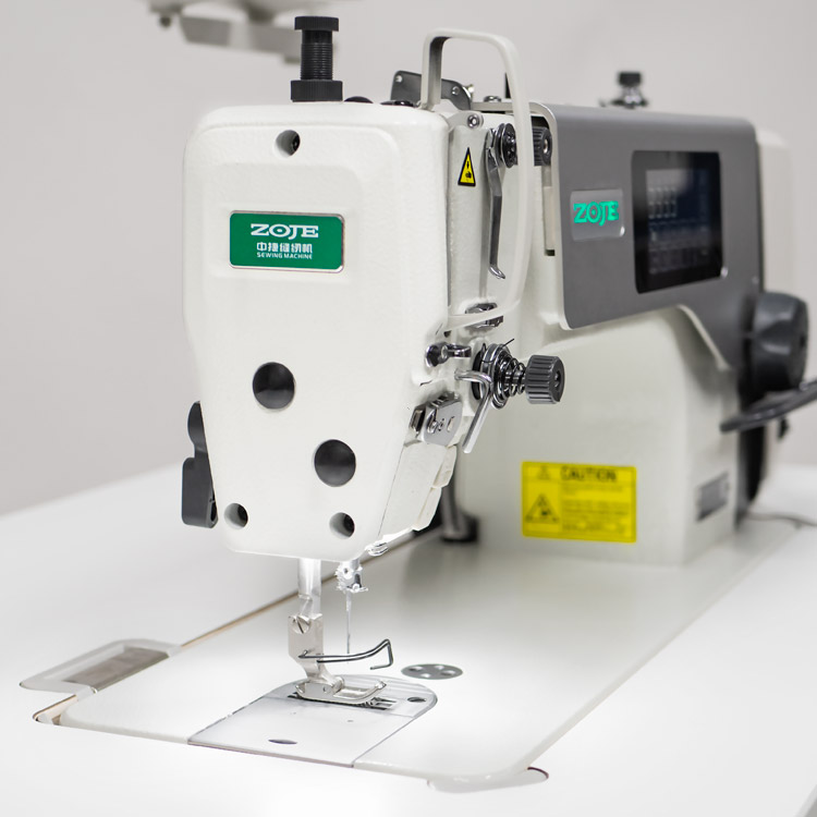 Single-needle Lockstitch Machine for sewing medium and heavy materials with large hook and stitch length up to 7 mm - complete sewing machine